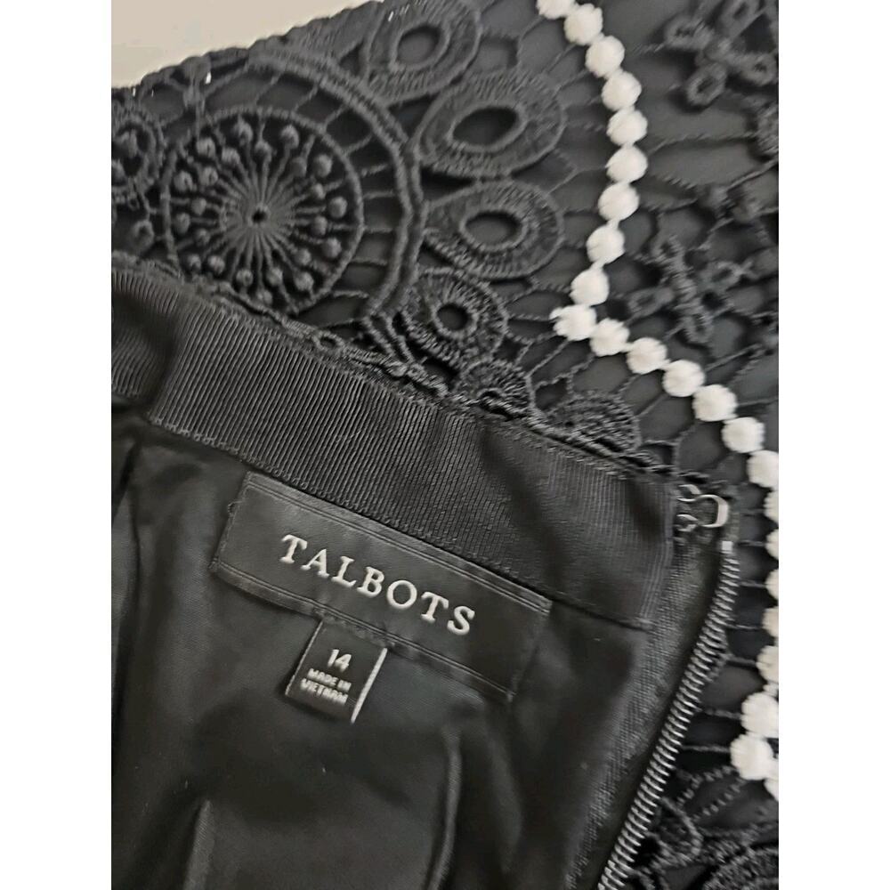Talbots ~Woman Size 14~ Black Crocheted Lace A-Line Skirt Fully Lined NWOT. - Picture 6 of 12